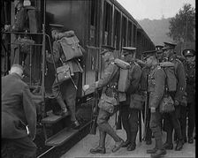 Allied Armies of Occupation Boarding the Train to Go Home, 1929. Creator: British Pathe Ltd