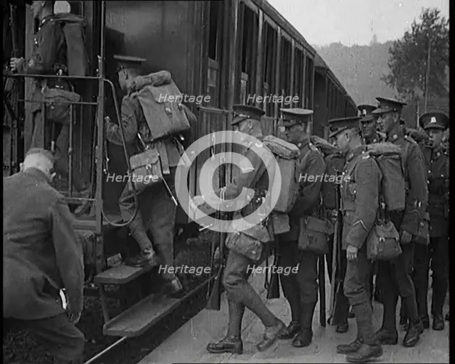 Allied Armies of Occupation Boarding the Train to Go Home, 1929. Creator: British Pathe Ltd.