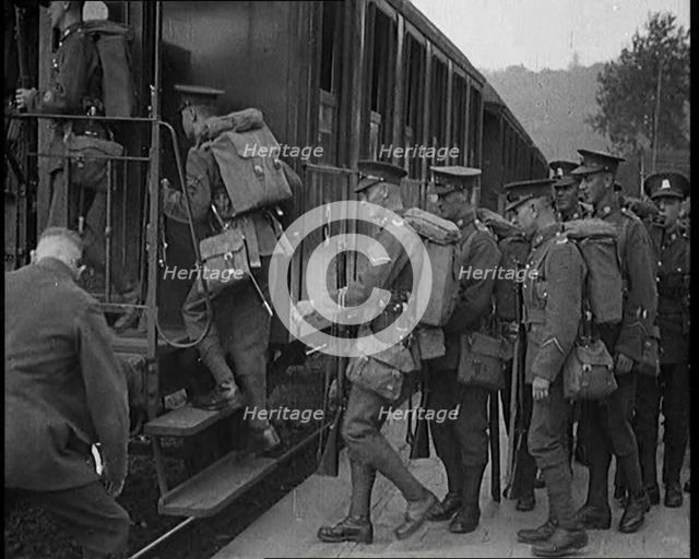Allied Armies of Occupation Boarding the Train to Go Home, 1929. Creator: British Pathe Ltd.