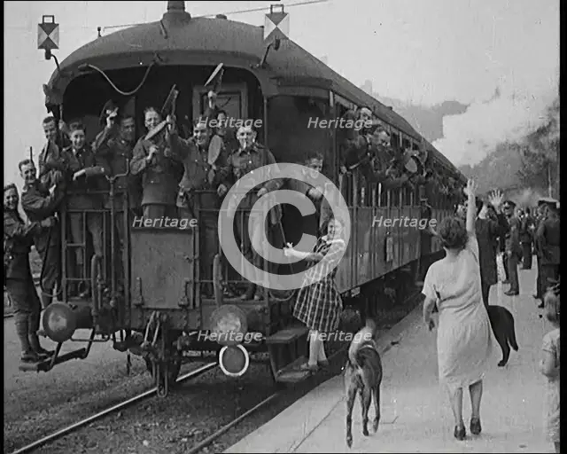 Allied Armies of Occupation Train Leaving the Station to Go Home, 1929. Creator: British Pathe Ltd.