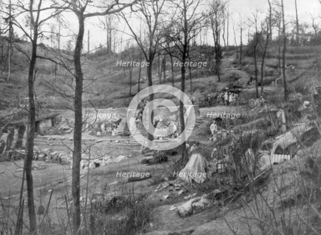 Allied command post on Mount Kemmel near Ypres, Belgium, 23 April 1918. Artist: Unknown