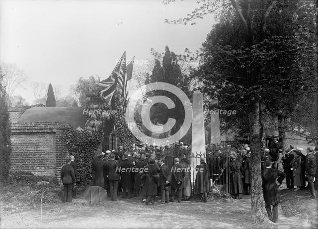 Allied Commission To U.S. At Mount Vernon: Groups At Tomb of Washington, 1917. Creator: Harris & Ewing.
