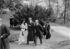 Allied Commission To U.S. At Mount Vernon - In Groups Stolling About Grounds..., 1917. Creator: Harris & Ewing