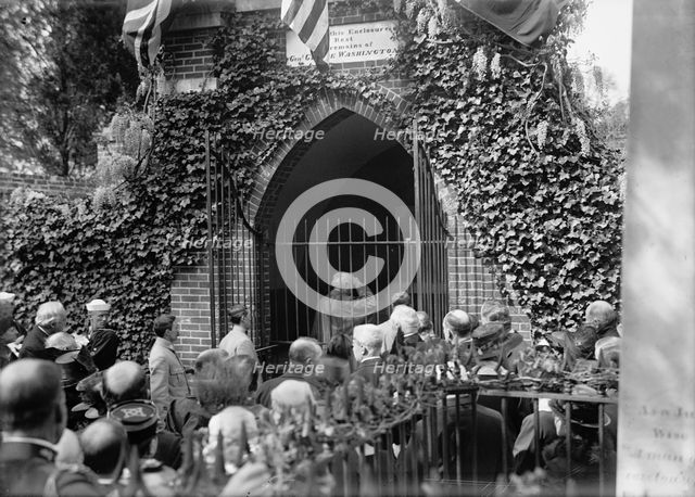 Allied Commission To U.S. At Mount Vernon: Joffre In Tomb of Washington, 1917. Creator: Harris & Ewing.