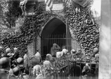Allied Commission To U.S. At Mount Vernon: Joffre In Tomb of Washington, 1917. Creator: Harris & Ewing
