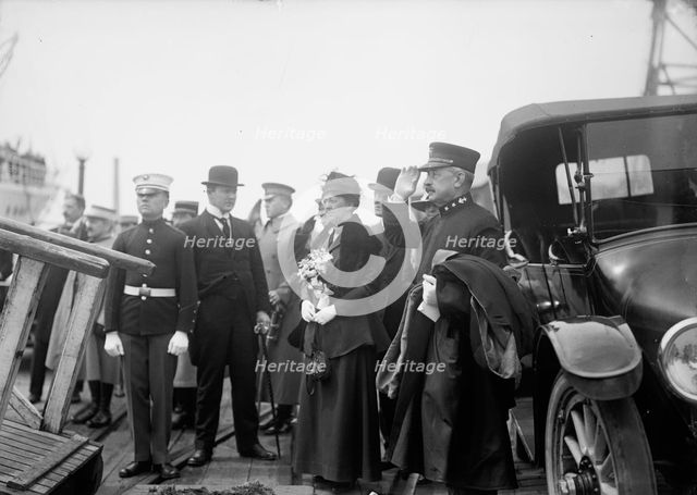 Allied Commission To U.S. Boarding Mayflower For Trip To Mount Vernon: Admiral F.F. Fletcher, 1917. Creator: Harris & Ewing.