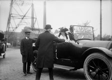 Allied Commission To U.S. Boarding Mayflower...Secretary And Mrs. Mcadoo, 1917. Creator: Harris & Ewing