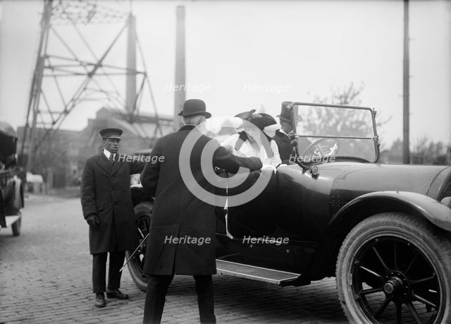 Allied Commission To U.S. Boarding Mayflower...Secretary And Mrs. Mcadoo, 1917.  Creator: Harris & Ewing.