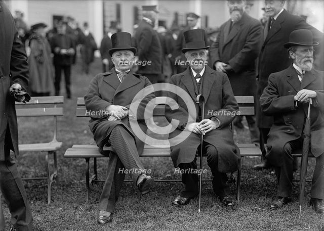 Allied Commission To U.S. Seated On Lawn: Viviani And Balfour, 1917. Creator: Harris & Ewing.