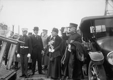 Allied Commission To U.S. Boarding Mayflower For Trip To Mount Vernon: Admiral F.F. Fletcher, 1917. Creator: Harris & Ewing