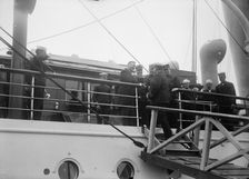 Allied Commission To U.S. Boarding Mayflower For Trip To Mount Vernon: Daniels on board..., 1917. Creator: Harris & Ewing