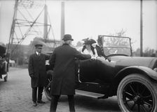 Allied Commission To U.S. Boarding Mayflower...Secretary And Mrs. Mcadoo, 1917. Creator: Harris & Ewing