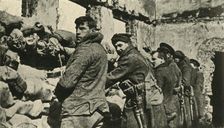 Allied soldiers in Flanders, First World War, 1915, (c1920). Creator: Unknown