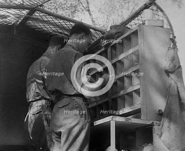 Allied Soldiers’ Letters Being Sorted, 1943-1944. Creator: British Pathe Ltd.