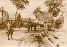 Allied troops moving throught the village of Argentan, France, 1944. Creator: Unknown