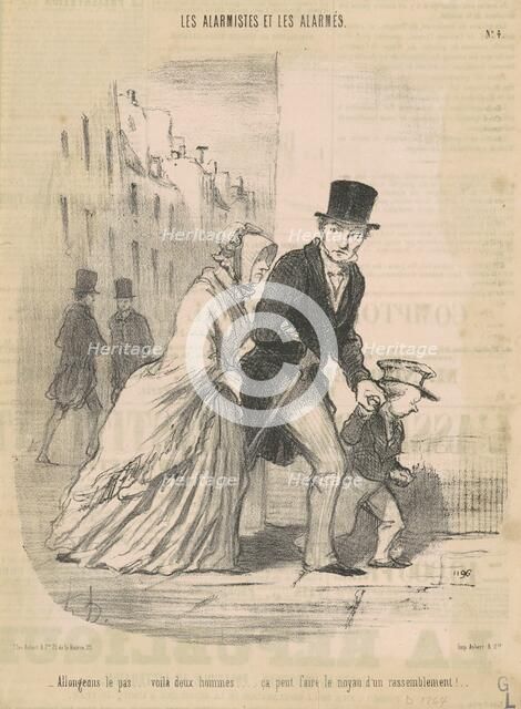 Allongeons le pas ... voila ceux hommes ..., 19th century. Creator: Honore Daumier.