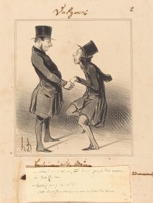 Allons! mon jeune ami, une bonne poignée de main... ça fait du bien, 1841. Creator: Honore Daumier