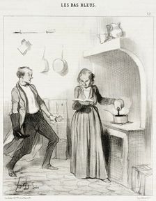 Allons bon!...la v'là qui...verse du cirage dans mon chocolat!..., 1844. Creator: Honore Daumier