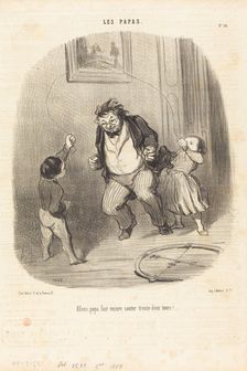 Allons, papa, fait encore trente-deux tours!, 1847. Creator: Honore Daumier
