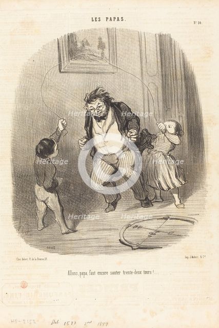 Allons, papa, fait encore trente-deux tours!, 1847. Creator: Honore Daumier.