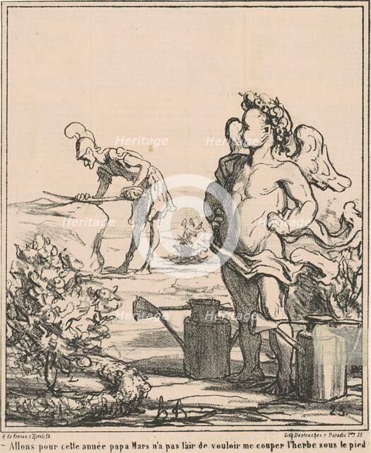 Allons pour année papa mars ..., 19th century. Creator: Honore Daumier.
