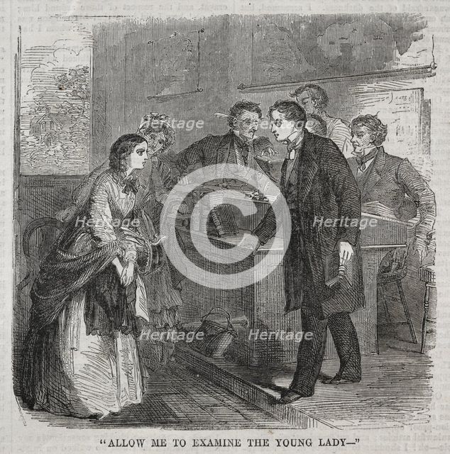"Allow Me to Examine the Young Lady" , 1860. Creator: Winslow Homer (American, 1836-1910).