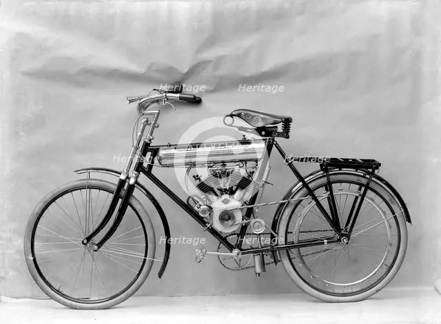 Allvelo motorcycle manufactured at Landskrona, Sweden, 1905. Creator: Unknown.