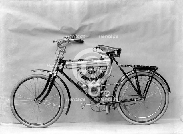 Allvelo motorcycle manufactured at Landskrona, Sweden, 1905. Creator: Unknown.