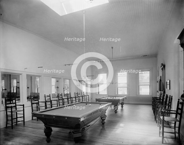 Alma Sanitarium, billiard room, Alma, Mich., between 1895 and 1910. Creator: Unknown.