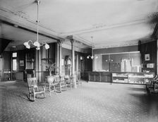 Alma Sanitarium, reception hall and office, Alma, Mich., between 1900 and 1910. Creator: William H. Jackson