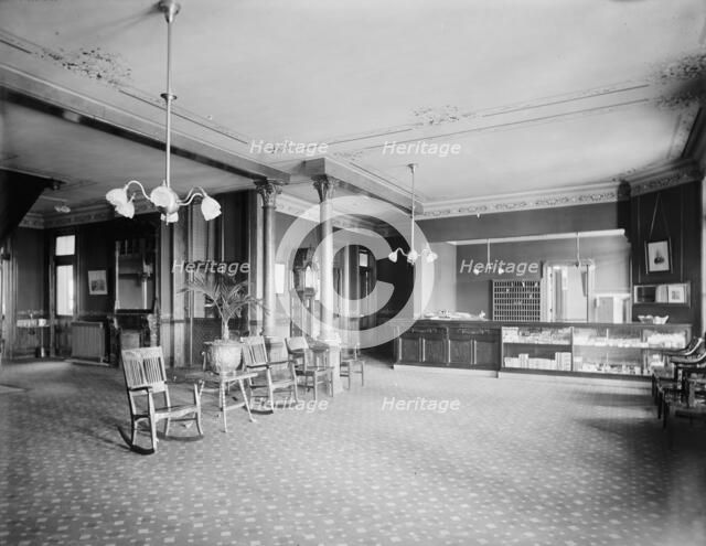Alma Sanitarium, reception hall and office, Alma, Mich., between 1900 and 1910. Creator: William H. Jackson.