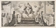 Almanach for 1639: Louis XIII and Anne of Austria Entrusting the Kingdom and the Prince un..., 1639. Creator: Abraham Bosse