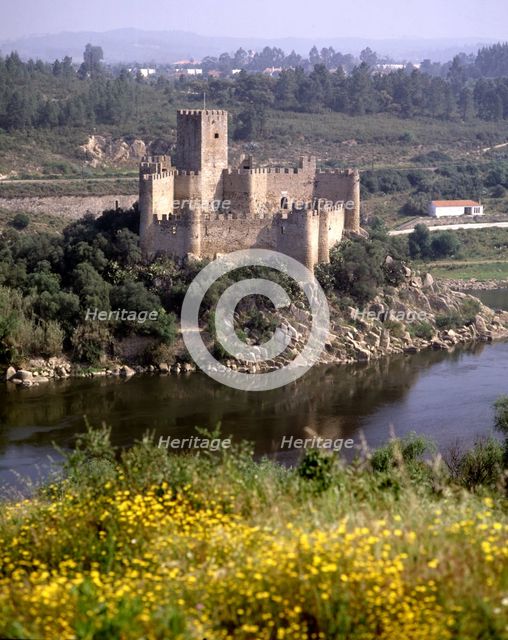 Almourol Castle on the banks of Tajo river.