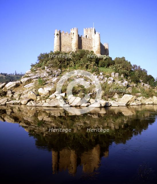 Almourol Castle on the banks of Tajo river.