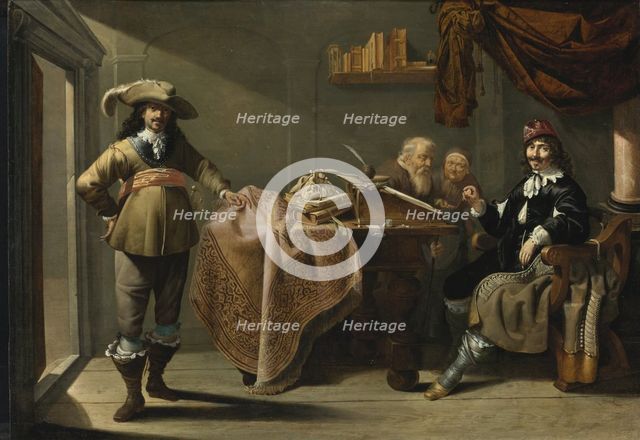 Almsgiving in a Notary's Office. Artist: Duck, Jacob (1600/10-1667)