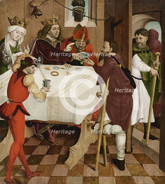 Almsgiving of St. Oswald, c1480/1485. Creator: Master of the Oswald Legend.