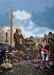 Alms for the soul of Constable Don Alvaro de Luna, 1885. Creator: Adolf Closs