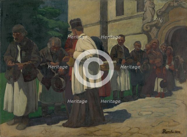 Alms (Study for the Picture Poor), 1894. Creator: Jozef Hanula.
