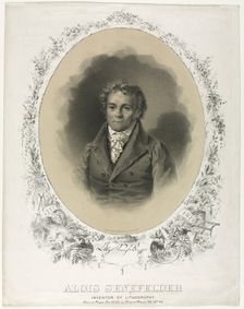 Alois Senefelder, 1871. Creator: Joseph F. Knapp (American); Henry B. Major (American), and