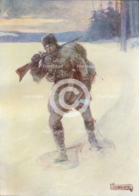 'Alone Across The Trackless Snow', c1908, (c1920). Artist: Joseph Ratcliffe Skelton.