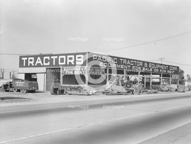 Along the main travel artery through San Joaquin Valley, California, U.S. 99, 1938. Creator: Dorothea Lange.
