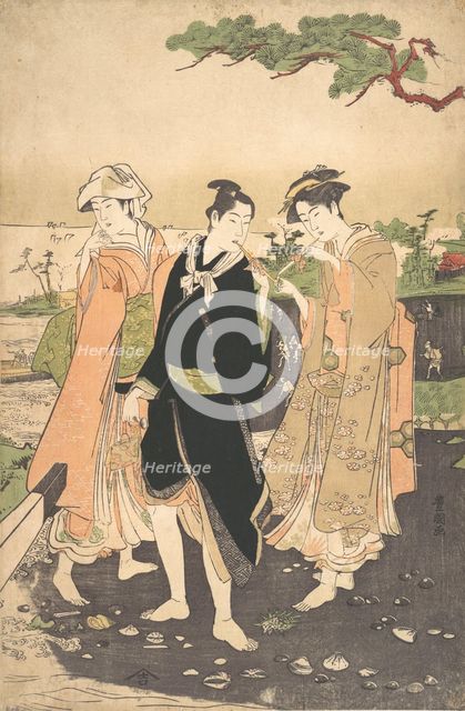 Along the Seashore at Futami. Creator: Utagawa Toyokuni I.