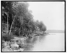 Along the shore at Pine Grove Springs Hotel, Lake Spofford, N.H., c1905. Creator: Unknown
