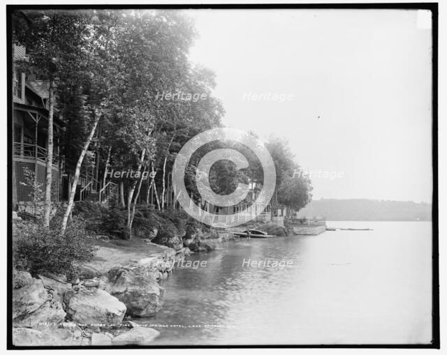 Along the shore at Pine Grove Springs Hotel, Lake Spofford, N.H., c1905. Creator: Unknown.