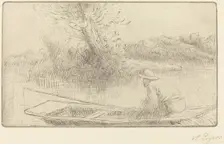Along the Thames (Sur la Tamise). Creator: Alphonse Legros