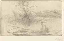 Along the Thames (Sur la Tamise). Creator: Alphonse Legros