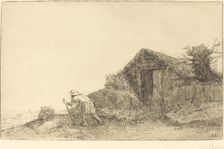Along the Top of the Hill (Sur le haut de la colline). Creator: Alphonse Legros