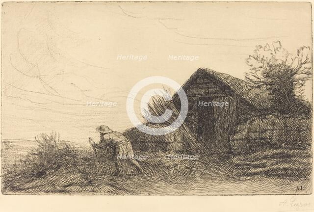 Along the Top of the Hill (Sur le haut de la colline). Creator: Alphonse Legros.