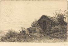 Along the Top of the Hill (Sur le haut de la colline). Creator: Alphonse Legros