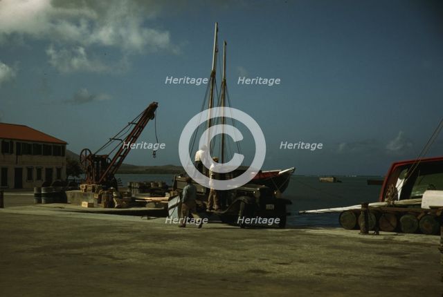 Along the waterfront, Christiansted, Saint Croix, Virgin Islands, 1941. Creator: Jack Delano.